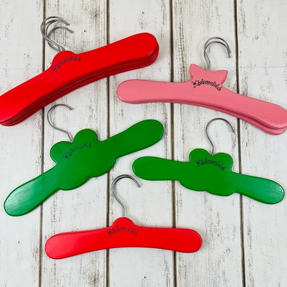 Kidorable Vintage Aminal Kids Wooden Hangers Bundle of 10 Frog Cat Ladybug - Picture 5 of 10